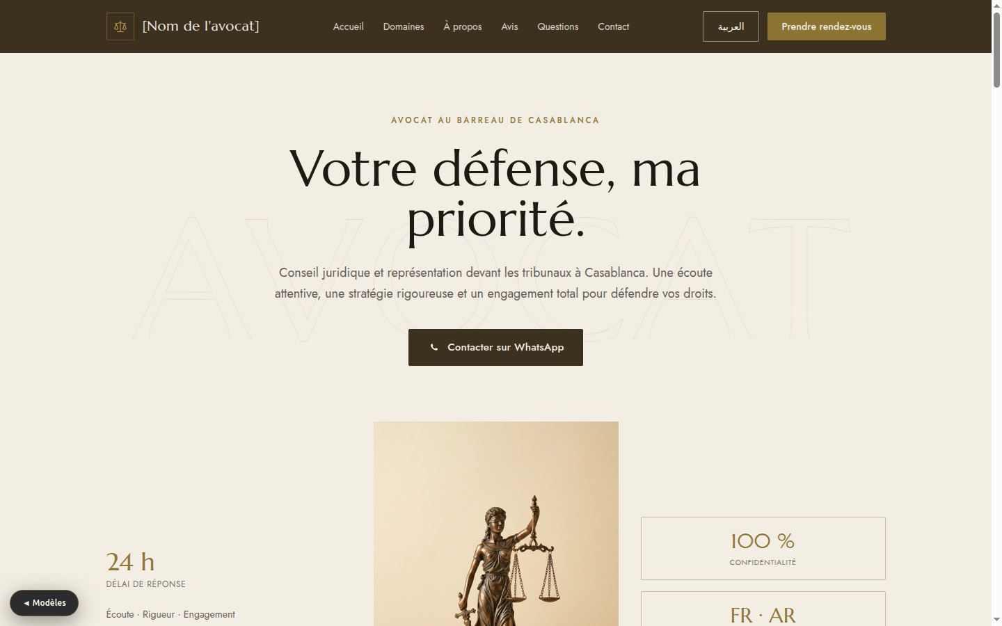 Modèle 2 — style éditorial crème