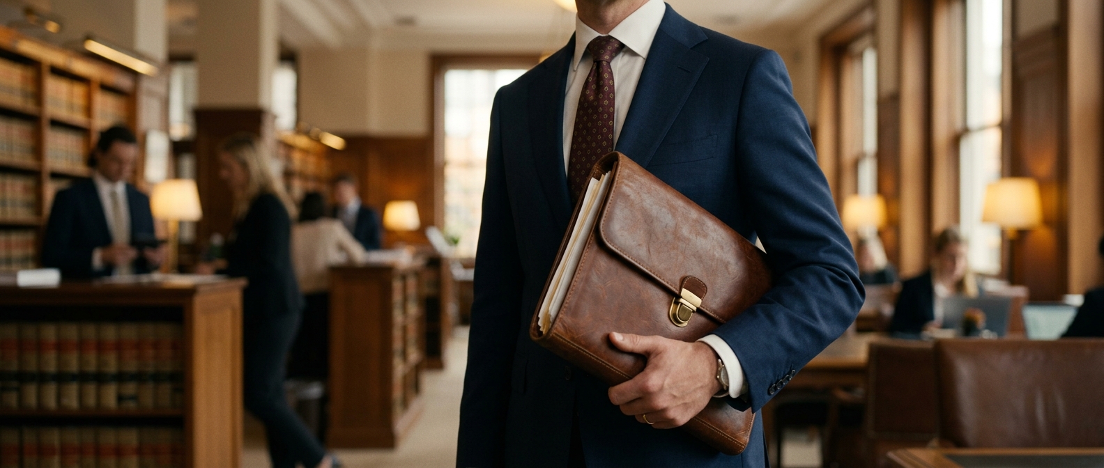 Avocat tenant un dossier juridique